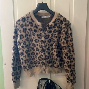 Zara leopard cozy sweater